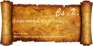 Cservenka Klára névjegykártya