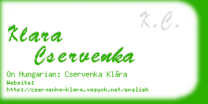 klara cservenka business card